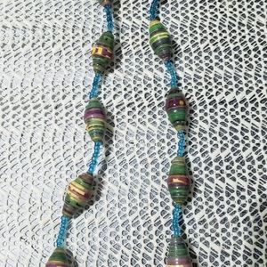 Hand made paper necklace 14 Like new conditions.